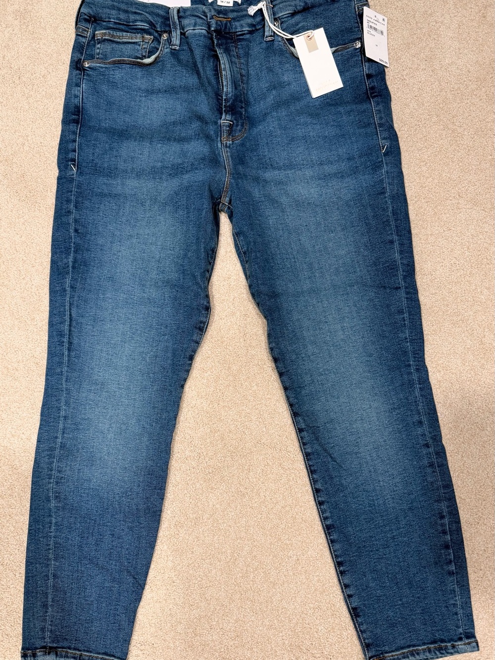 Good American Women’s High Rise Skinny Jeans Size 14 / 32 SHORT